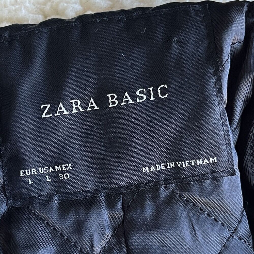 Zara Basic Jacket Womens Large Black Full Zip Twe… - image 3